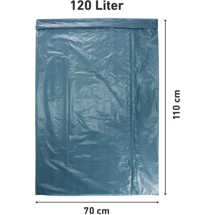 Сині сміттєві пакети з переробленої сировини міцні, міцні, об&39ємом 120 л, тип 100, згорнуті в рулон, 150 шт.