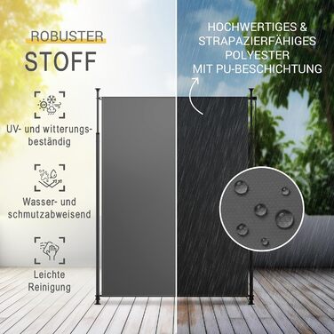 Тент Sol Royal Clamp, вертикальний тент для зовнішнього використання 200x310 см, захист від сонця та конфіденційності, балконний тент, свердління не потрібне вітрозахисний для саду або патіо, ручний, антрацит, водонепроникний, KM5 200 см антрацит