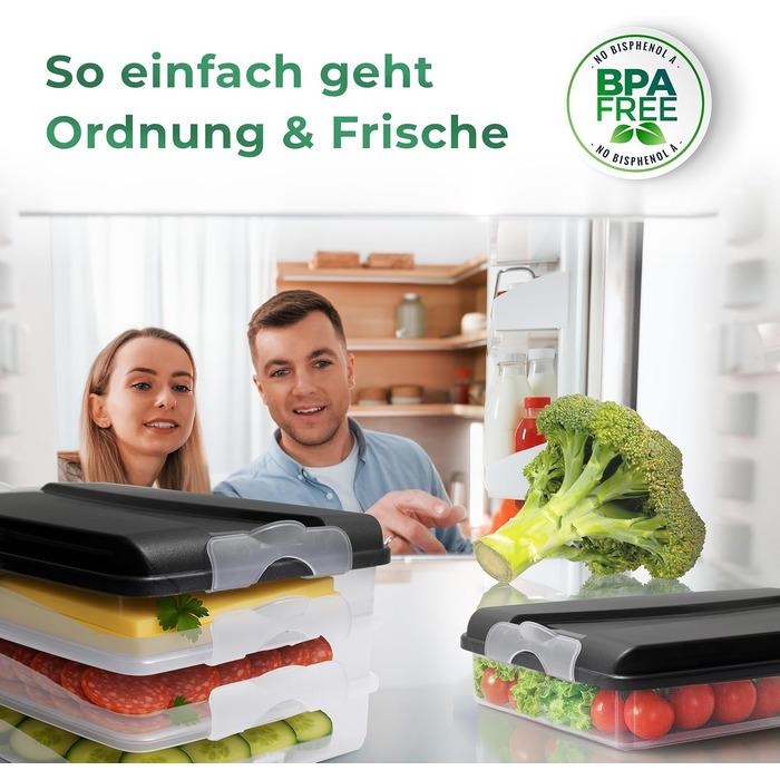 Контейнери для зберігання продуктів Novaliv (6 маленьких 4 великих 4 кришки), штабелюються для холодильника та морозильної камери, набір контейнерів для зберігання, коробка-органайзер, для м&39ясної нарізки, ковбас, сиру, фруктів, овочів, готових страв 31