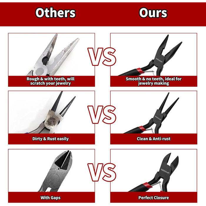 Набір міні-плоскогубців 8 шт. гострі, круглі, плоскі, довгі, з вигнутими та діагональними губками, кусачки та плоскогубці для рукоділля, електроніки та ювелірної справи, в чохлі