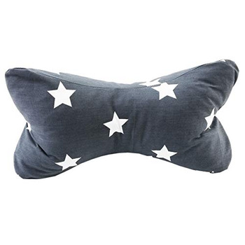 Подушка для читання Biona Celtic Bone/Кістка для читання, велика, 45x25 см Oeko-TEX (бавовна, сірі зірки, зі вставкою)