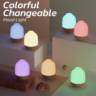 Аромадифузор SALUBRITO, ультразвуковий ароматерапевтичний дифузор для ефірних олій на 100 мл, ароматичний олійний дифузор із волокнами білого дерева, невеликий дифузор-зволожувач для йоги в домашньому офісі, подарунок для жінок