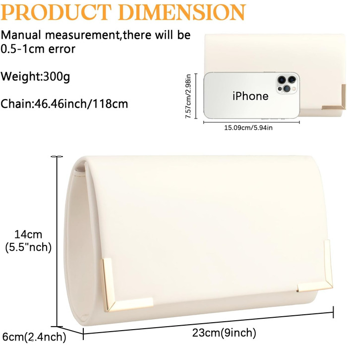 Жіноче вечірнє клатч-сумочка з ланцюжком, м'яка екошкіра, гаманець-сумочка з від'ємним ланцюжком, жіноча сумка на плече, крос-боді для весілля, коктейльної вечірки, біла