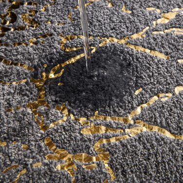 Килимок для ванної QJHOMO з нековзним покриттям, що миється, сірий килимок для ванної кімнати, золотистий декоративний килимок, розкішні аксесуари для ванної кімнати, м&39який абсорбуючий килимок з мікрофібри для ванни, 50x80 см (прямокутний) сірий та зол