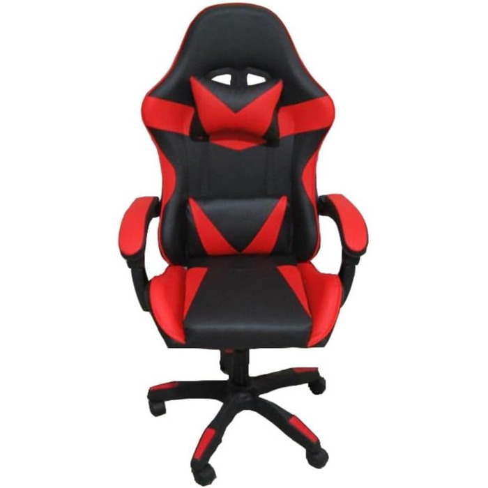 Регульоване м&39яке ігрове крісло з колесами чорного та червоного кольорів - Kiter