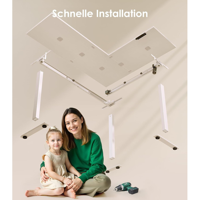 Подібний стіл OffiGo з регульованою висотою, 160 x 120 см, стіл з електричним регулюванням висоти, кутовий стіл, ергономічний стіл для роботи сидячи та стоячи, комп&39ютерний стіл, білий, 160 x 120 см