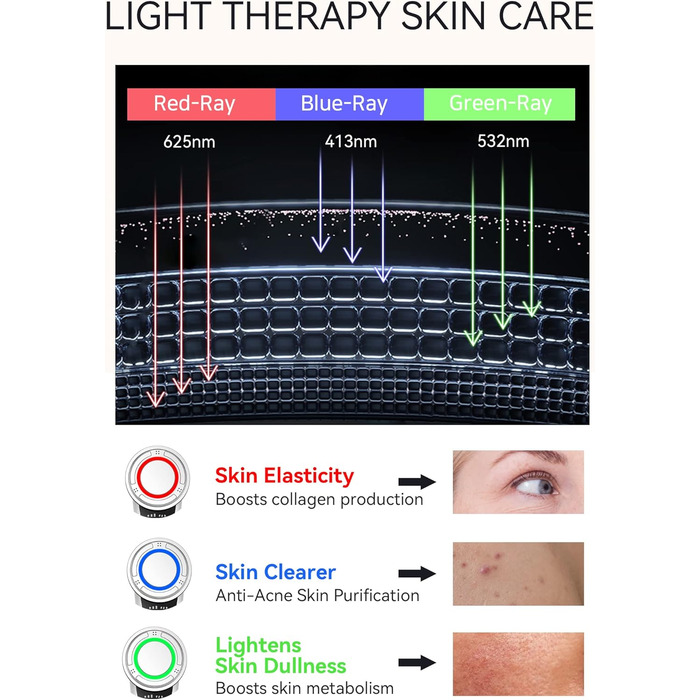 Масажер для обличчя, ANLAN 5в1 масажер для обличчя проти зморшок світлодіодний масажер світлотерапії масажер для обличчя тепло прохолодна вібрація EMS пристрій для обличчя підтяжка обличчя проти зморшок антивіковий пристрій для очищення обличчя синій