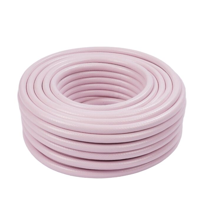 Шланг садовий Relaxdays, 50 м, універсальний водяний шланг 1/2, стійкий до УФ-випромінювання та погодних умов, тканинний садовий шланг, PP, рожевий