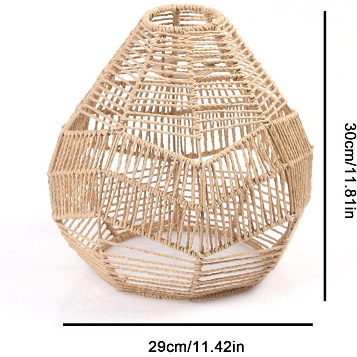 Абажур з плетеної мотузки Абажур з ротанга Бохо Макраме Абажур для підвішування Тканий абажур Ретро Абажур з ротанга Сучасний ротанг для вітальні Спальні