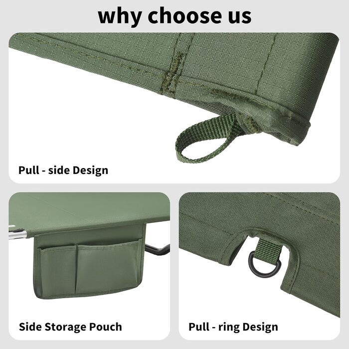 Кемпінгове ліжко Naturehike, надлегке похідне ліжко, портативне розкладне ліжко, міцне з сумкою для перенесення, кемпінговий шезлонг для наметів, для пішого туризму, дому, походів, офісу, ліжко для обідньої перерви, чорне, оновлене