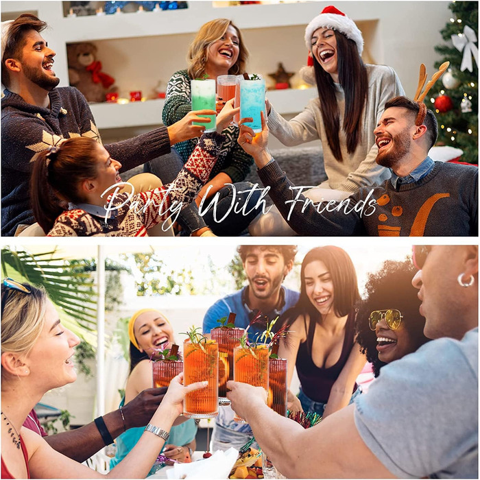 Набір коктейльних келихів ALINK з 4 шт. , келихи для пива, склянки для води, келихи для лонг-дрінку, склянки для пиття, склянки дл