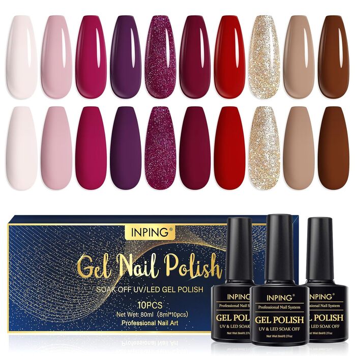 Набір гель-лаків INPING (10 відтінків)