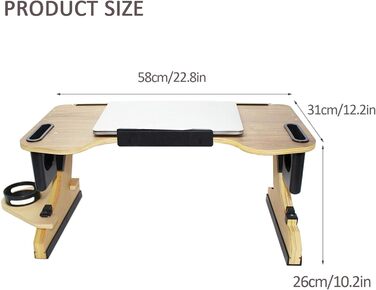 Регульований складаний столик для ноутбука в ліжко, приліжкова тумбочка, столик для сніданку, підставка для ноутбука, стіл для догляду, багатофункціональний столик для дивана, чорний