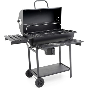 Візок для барбекю вугілля барбекю садовий барбекю коптильня барбекю 4-ножна 62см гриль поверхня відкидна кришка з термометром суці