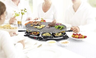 Кам'яний гриль овальний раклет Princess, 1200 Вт, регульований термостат, на 8 осіб, сковороди з антипригарним покриттям, 162720