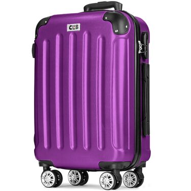Велика валіза POSH з ABS-пластику - внутрішній об&39єм 100 л - легка валіза з твердою оболонкою 3,7 кг, 75x50x30 см - дорожня валіза з кодовим замком - колеса, що плавно обертаються на 360 - для поїздок на 10-14 днів, фіолетовий XL - великий
