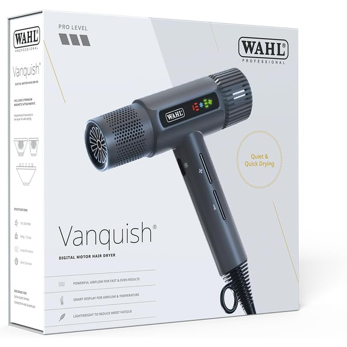 Фен Wahl Vanquish Grey з 3 магнітними насадками, сірий