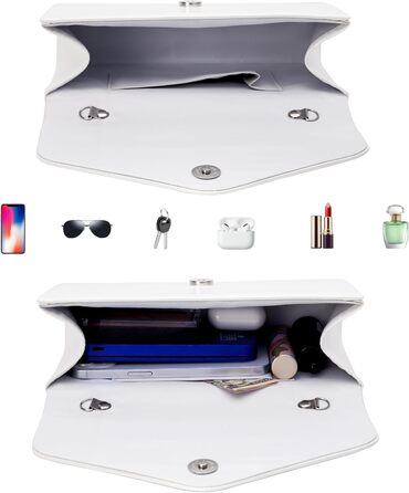 Клатч Larcenciel, елегантна шкіряна сумочка зі знімним ланцюжком, маленька вечірня сумочка-конверт для весілля, вечірки, банкету, біла