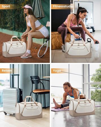 Жіноча спортивна сумка LOVEVOOK 30L Дорожня сумка з відділенням для взуття та вологим відділенням, невелика сумка для спортзалу, сумка для плавання, сумка для сауни, сумка для ручної поклажі для спорту, фітнесу, тренувань, подорожей, водонепроникна дорожн