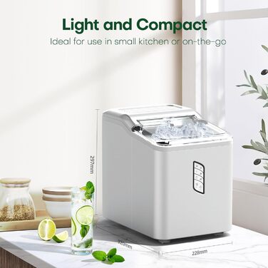 Машина для приготування кубиків льоду CONOPU, 9 кубиків льоду з порожнистим конусом, готових всього за 9 хвилин, машина для приготування кубиків льоду маленька 12 кг/24 години, 2 розміри кубиків льоду, льодогенератор з функцією самоочищення, льодогенерато