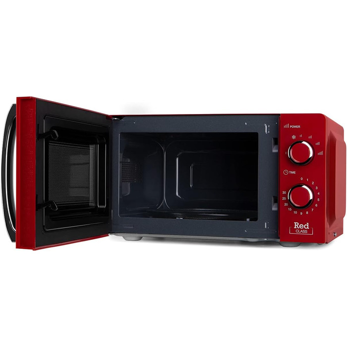 Мікрохвильова піч Orbegozo MI 2121, ємність 20 літрів, 6 рівнів потужності, таймер, програма розморожування, 700 Вт, червоний