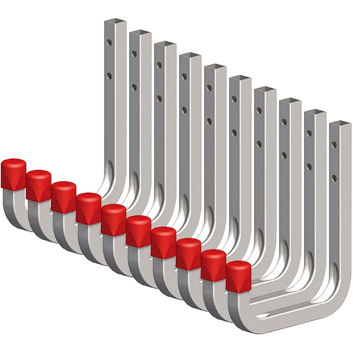 Універсальний гачок оцинкований 80 x 120 мм вантажопідйомність 45 кг гачок для інструменту настінний гачок Упаковка 10 шт., 10 шт., SECOTEC