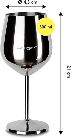 Келихи для вина ECHTWERK з нержавіючої сталі, набір келихів для вина, келихи для червоного вина, келихи для кемпінгу, келихи для к