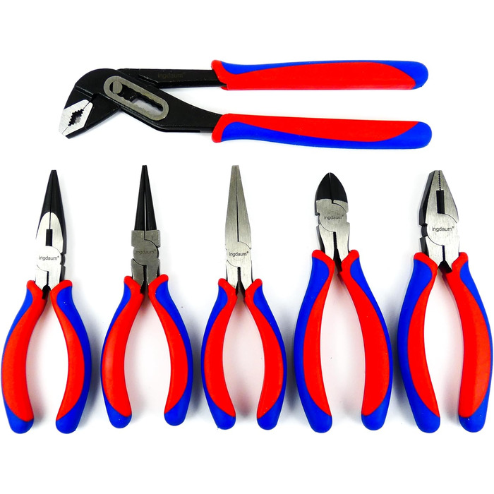 Набір інструментів Zangen (6 предметів) плоскогубці, гострогубці, кусачки, круглогубці, розвідний ключ, пасатижі (10) та плоскогубці, гострогубці, кусачки, круглогубці (6)
