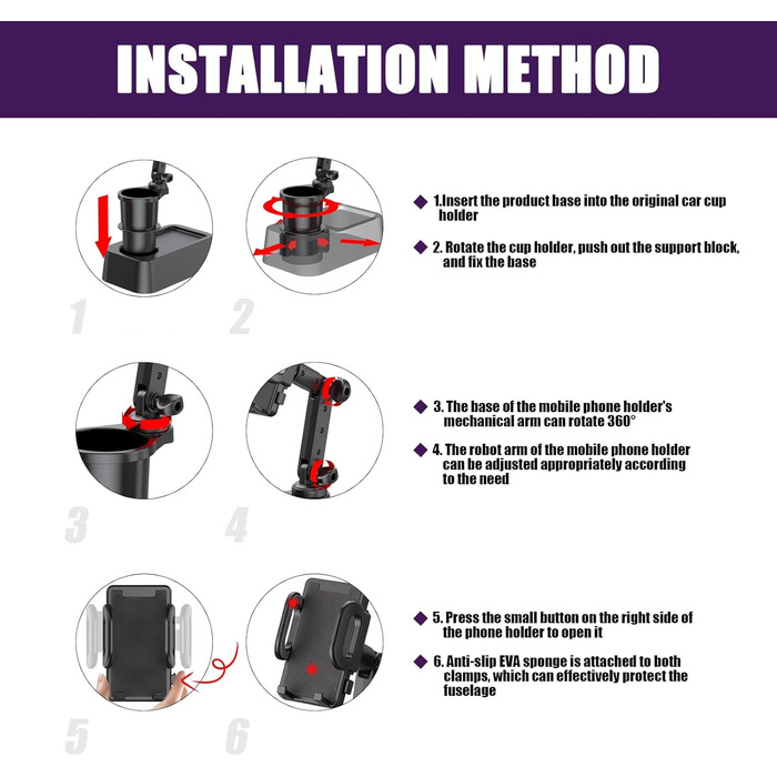 Автомобільний тримач для чашки, тримач для мобільного телефону, універсальний регульований тримач для чашки, універсальна автомобі