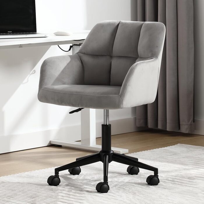 Оксамитове офісне крісло Storeo Imp, оксамит / метал, сірий