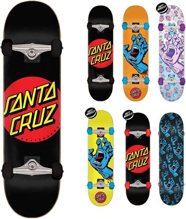 Скейтборд Santa Cruz Classic Dot 8.0" x 31.25" Black – оригінальний компліт 7-шаровий беріз, ABEC-5, чорний з класичною точкою