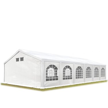 Намет для вечірок, шатер, 6x12 м, білого кольору, професійний брезент PE 550 N, водонепроникний, захист від ультрафіолету з каркасом на землі, садовий намет