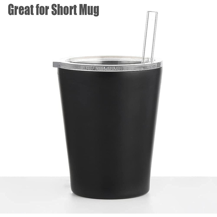 Прозора соломинка для пиття ALINK Glass Straws пряма 8 шт. 10 мм x 15,2 см, багаторазові скляні соломинки для пиття 2 щітки для чи