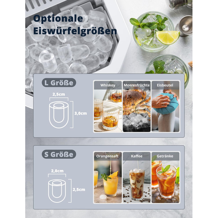 Машина для виробництва кубиків льоду, 12 кг/24 години Льодогенератор Професійний льодогенератор 1,5 л Льодогенератор 6-13 хв Час виробництва Льодогенератор, Машина для приготування кубиків льоду (БАГАТОРАЗОВА)