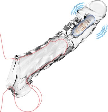 Подовжувач пеніса AAVIBE, з вібрацією та ерекційним кільцем