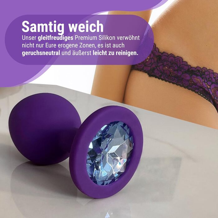 Набір анальних пробок Belmalia, силікон, 3 розміри, Ø30/35/45 мм, рожевий/фіолетовий/чорний