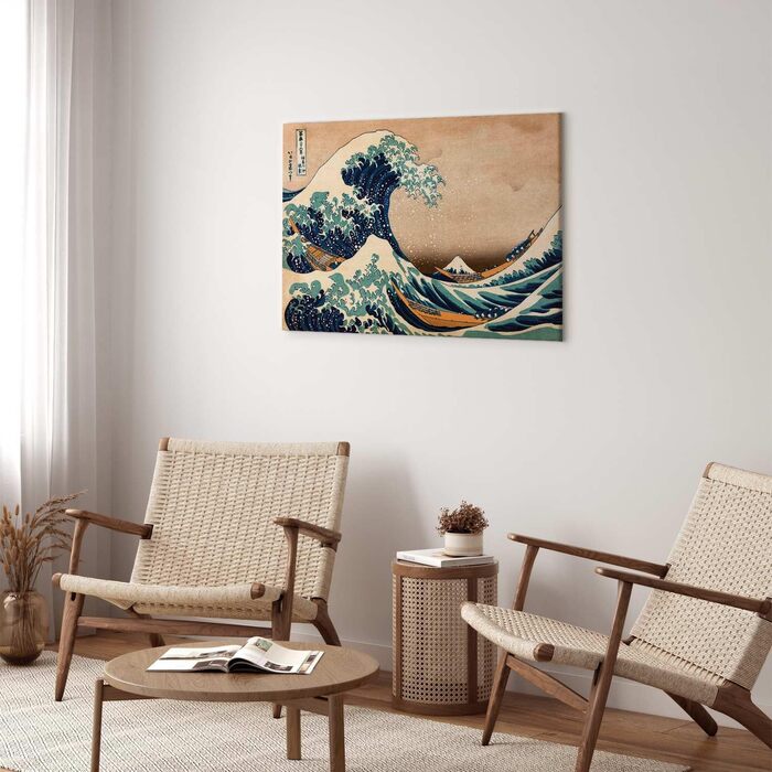 Фрески XXL велика хвиля біля Канагави 120x80 см ука настінне оздоблення полотно картини велика картина настінне оздоблення вітальн