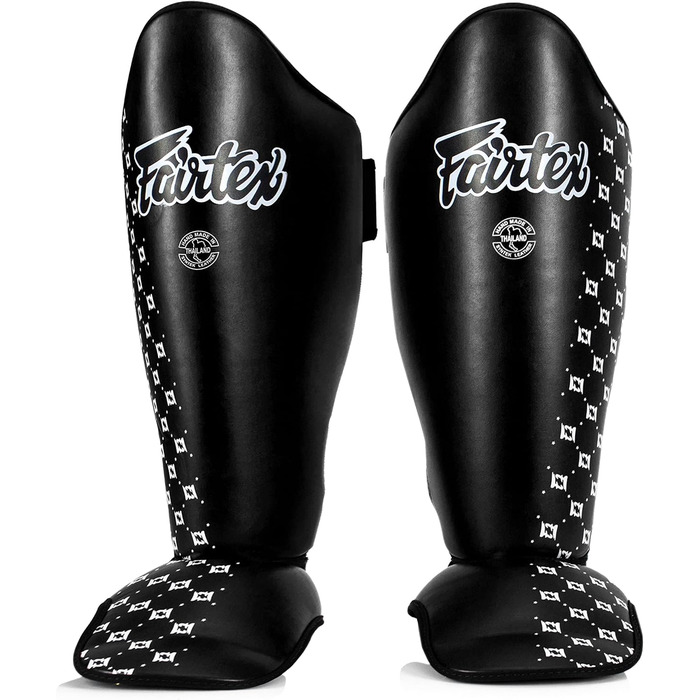 Щитки для гомілок Fairtex SP5 для муай-тай для чоловіків, жінок та дітей Високоякісні, легкі та міцні Покращений захист від болю в гомілці під час тренувань або спарингів, розмір L, чорний