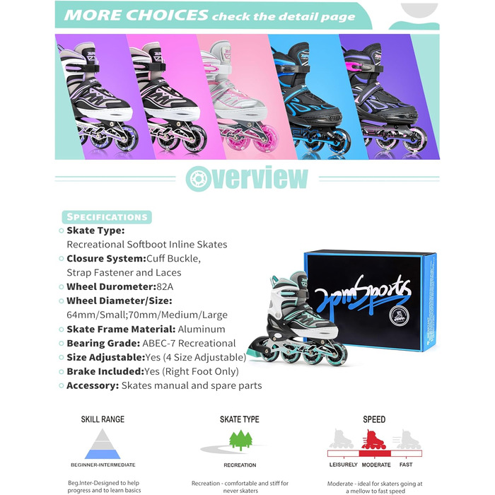 Роликові ковзани Cytia рожевого/фіолетового кольору для дітей з підсвічуванням світлодіодних колес, веселі миготливі роликові ковзани для початківців для дівчаток з регульованими ремінцями для жінок та чоловіків, A-зелений S - Маленькі діти (EU 28-31), 2P