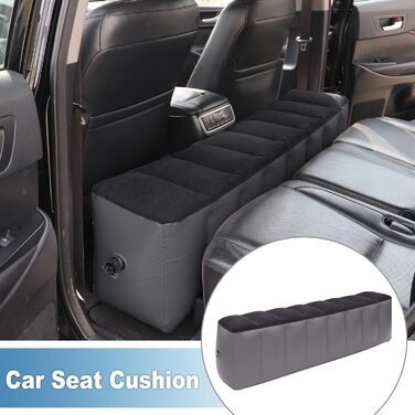 Надувний матрац для заднього сидіння автомобіля, подорожнє ліжко, чорно-сіре