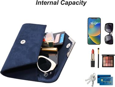 Жіночий клатч Milisente із замшевої вечірньої сумки, маленька сумка через плече, замшевий синій