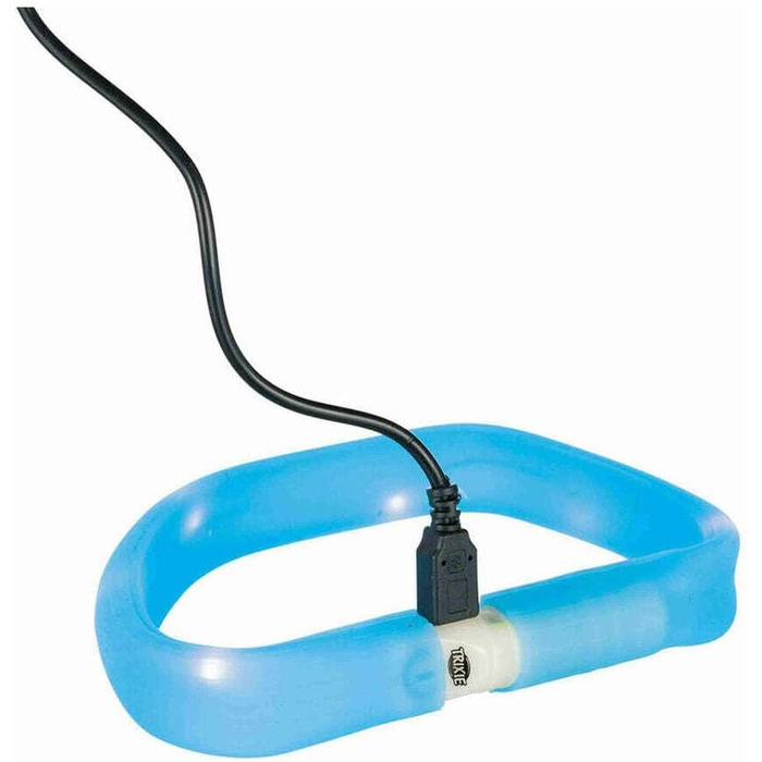 Світловідбиваючий нашийник для собак L-XL синій Світний нашийник для собак, ідеальний для прогулянок у темряві Акумуляторний та регульований 12672 Синій L-XL 70 см