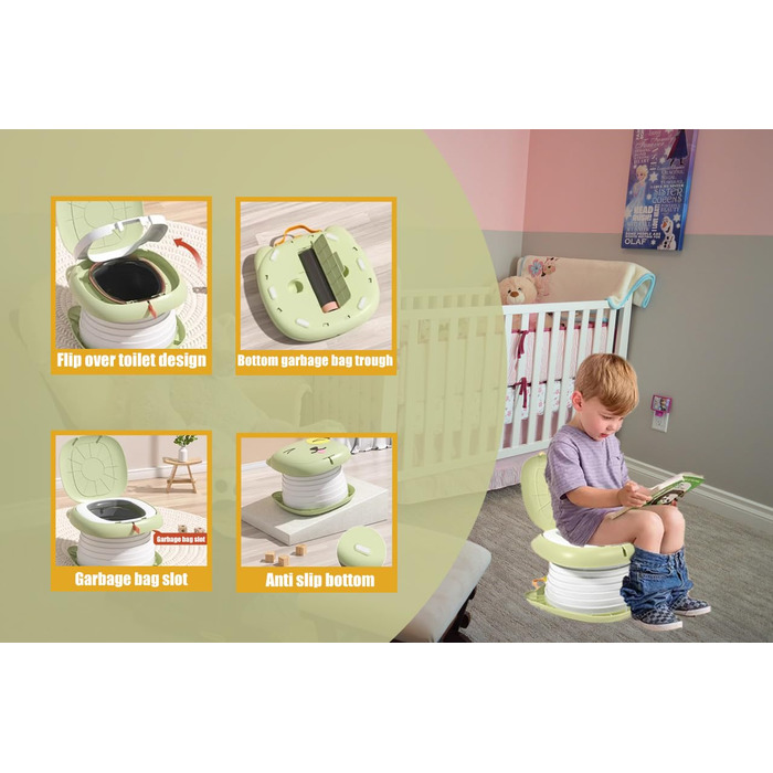 Горщик Складаний дитячий унітаз, Дитяче сидіння для унітазу, Складний унітаз Дитячі сидіння для привчання до горщика Відкритий пор