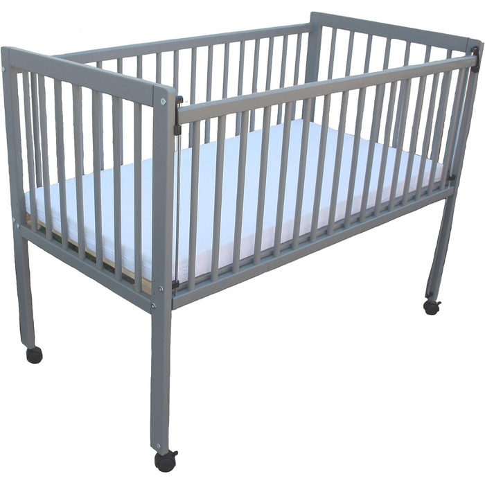 Дитяче ліжко/Біч-ліжко/Ліжко для малюків 2-в-1 Micoland 120x60 см з матрацом сірого кольору