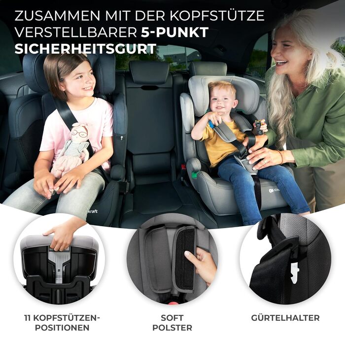 Дитяче автокрісло Kinderkraft COMFORT UP I-SIZE, дитяче автокрісло, дитяче автокрісло, автокрісло для дітей 76-150 см, 5-точкові р
