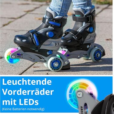 Дитячі роликові ковзани JAMBACH з комплектом захисту, регульованим до роликових ковзанів зі світлодіодами XS (26-29) сині