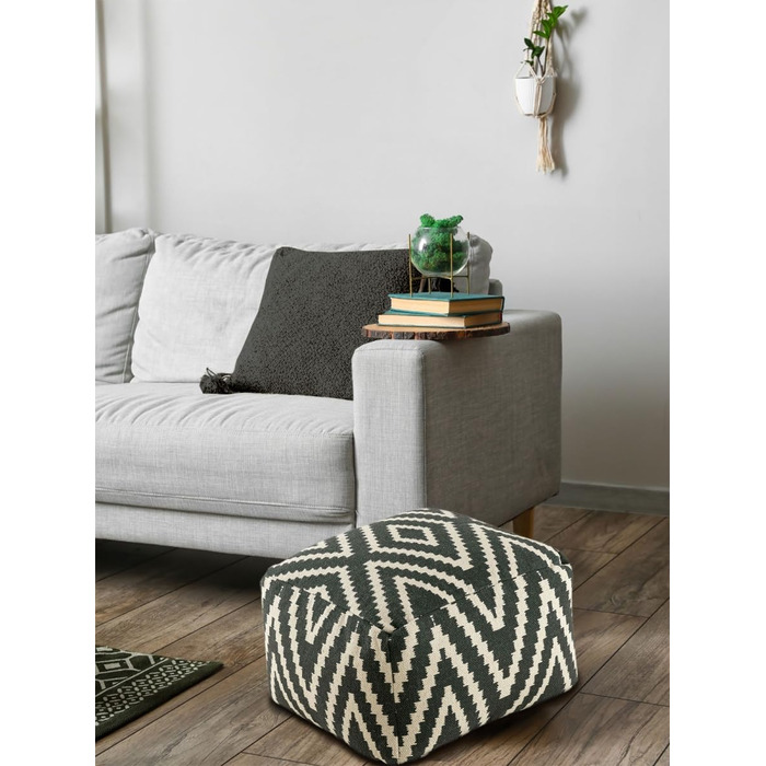 Килим куб сидіння 50x50 H35см пуф підніжка підлогова подушка підніжка колір чорний