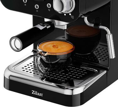 Кавоварка Zilan з піноутворювачем молока Машина для портафільтра Машина для капучино Кавоварка з портафільтром Резервуар для води 1,25 л 15 бар Ретро дизайн