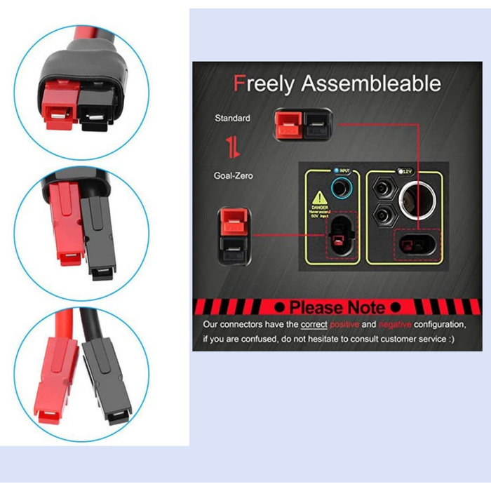 Сонячний розєм для зарядки Dongge 60 см 12 AWG на перехідник Anderson для сонячної панелі та Anderson. Підходить для сонячних панелей, сонячних модулів, сонячних генераторів, портативних електростанцій