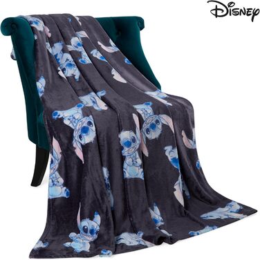 Флісова ковдра Disney Stitch, маленька, тепла, м&39яка ковдра, пухнаста ковдра, різнокольорова, для ліжка, дивана, затишна зима, 150x130 см, подарунки Stitch (Blue Stitch), Blue Stitch 150x130 см